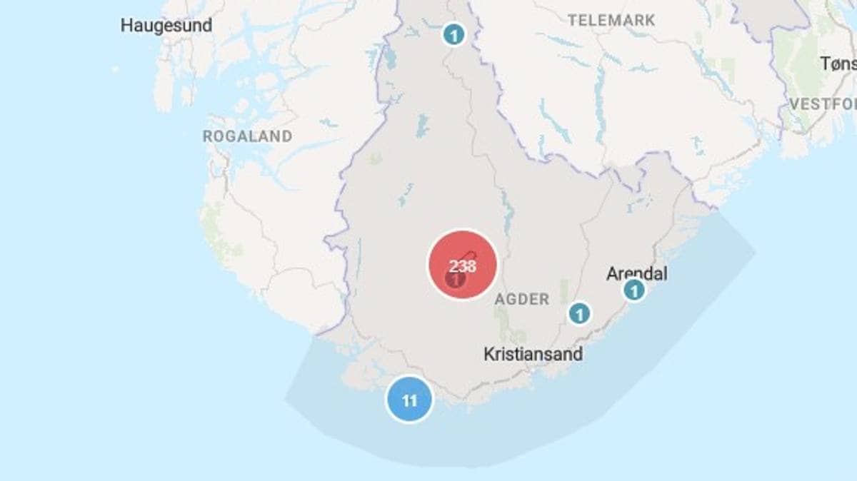 Over 200 uten strøm i Åseral