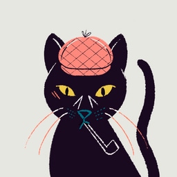 Katt med sixpence og pipe