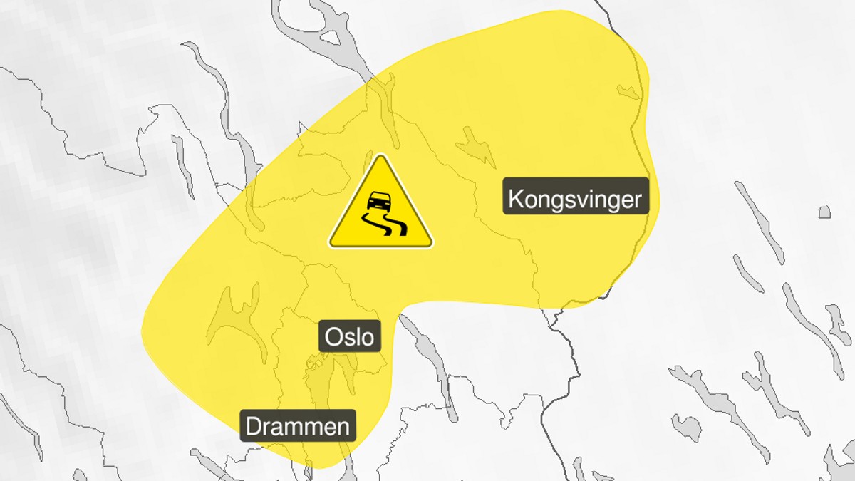 Advarer mot glatte veier på deler av Østlandet