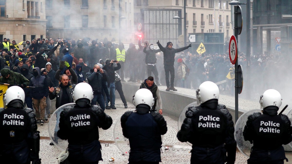 90 pågrepet i Brussel-demonstrasjon