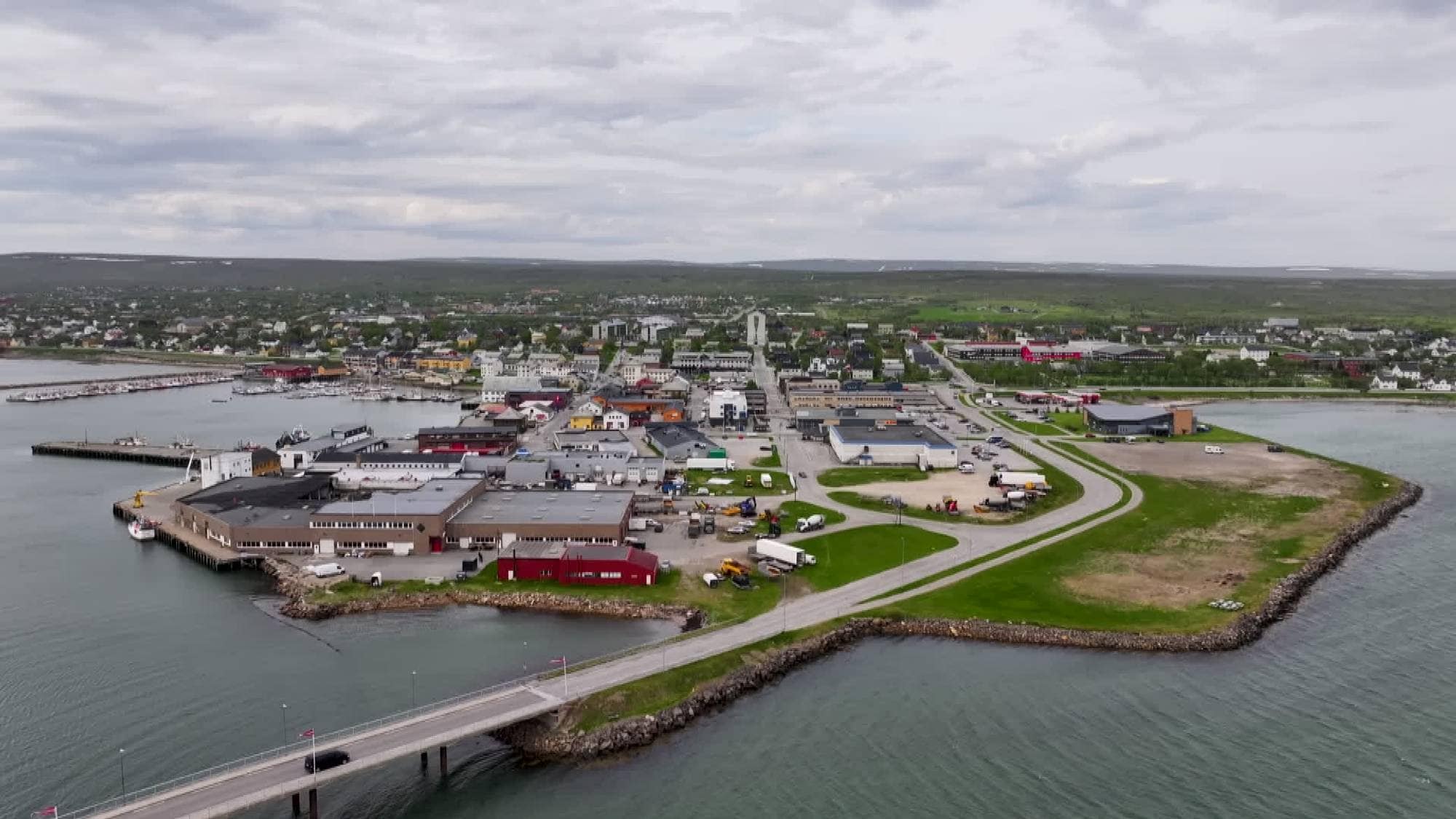 Luftfoto Vadsø sentrum
