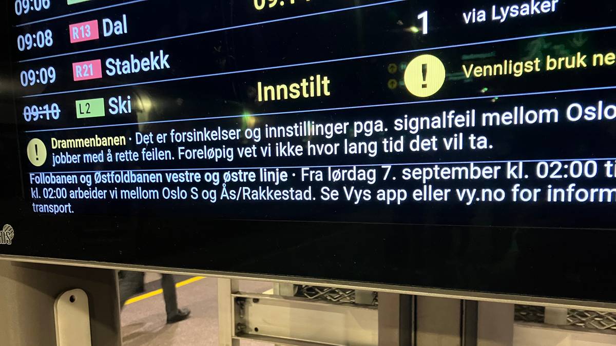 Flere toglinjer står på Østlandet