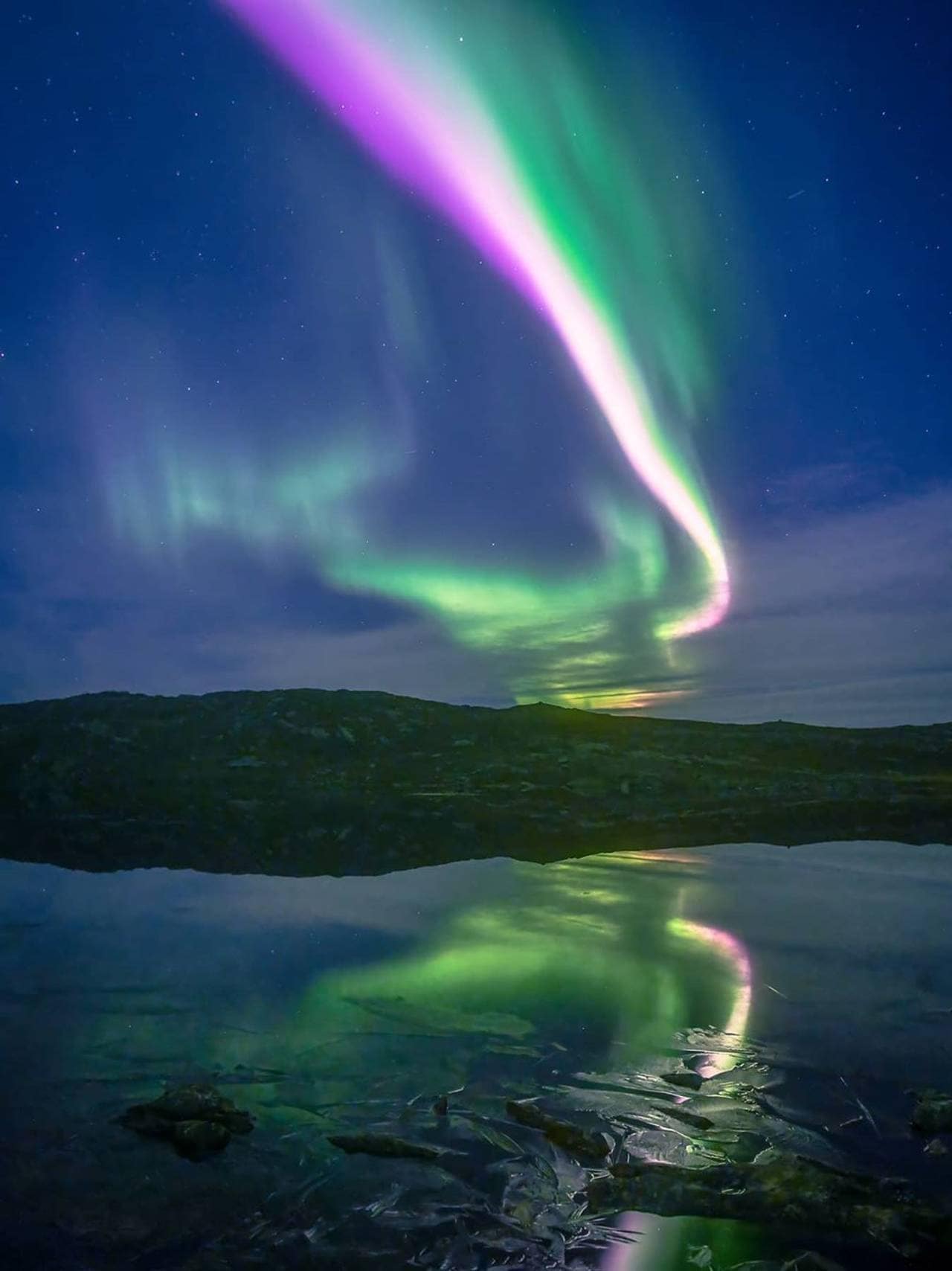 Nordlys over Aunfjellet