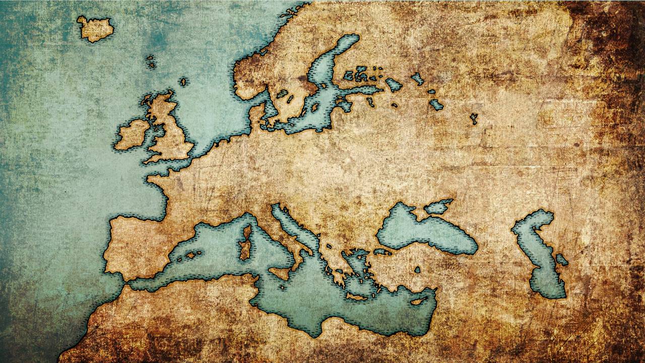 Gammeldags kart over Europa