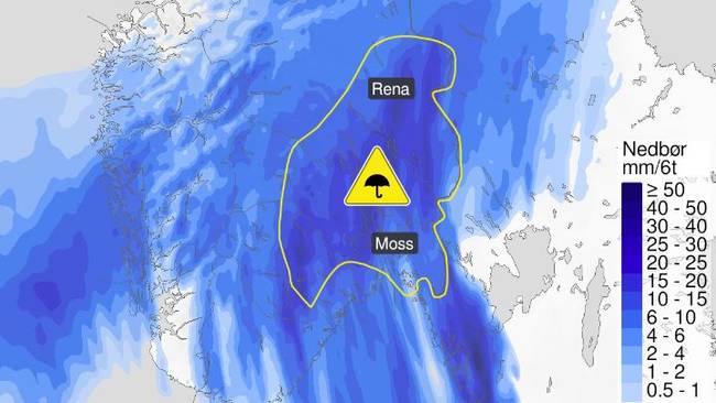 Gult Farevarsel For Regn På Deler Av Østlandet Nrk Vestfold Og