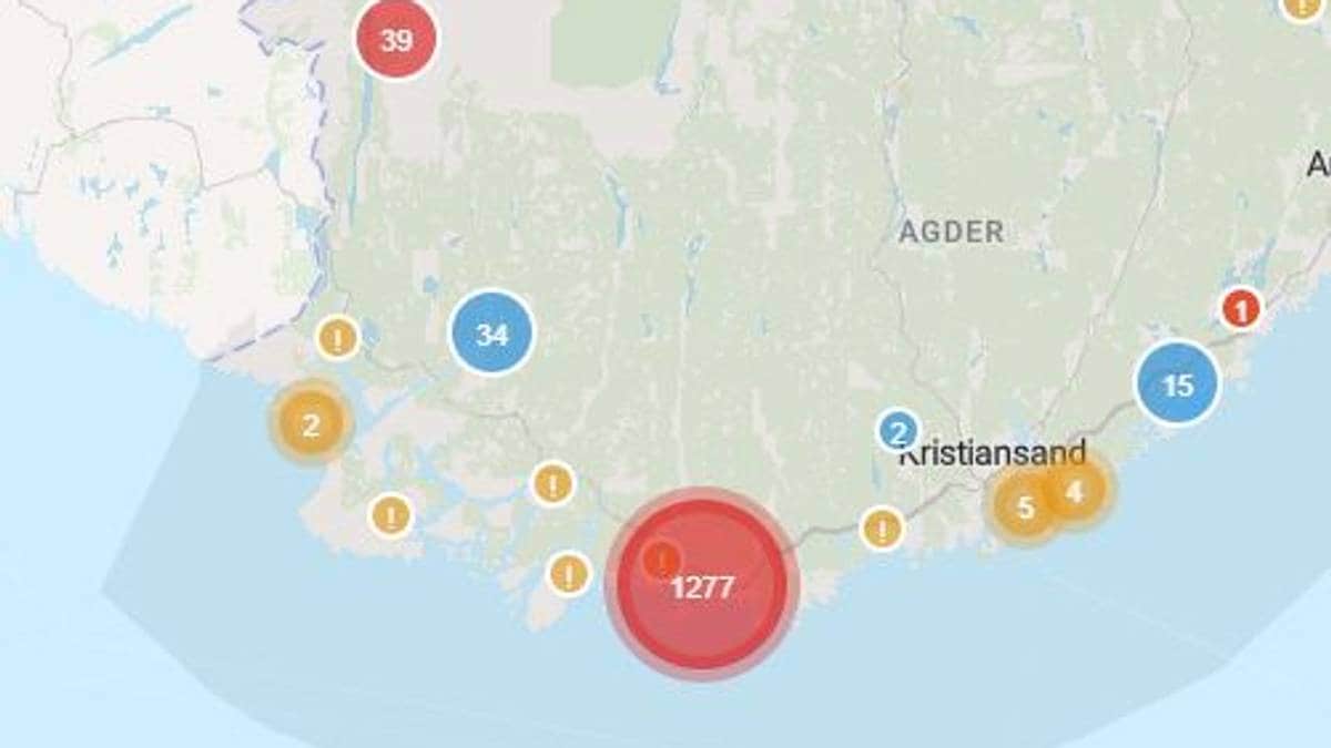Over 1200 strømløse i Lindesnes