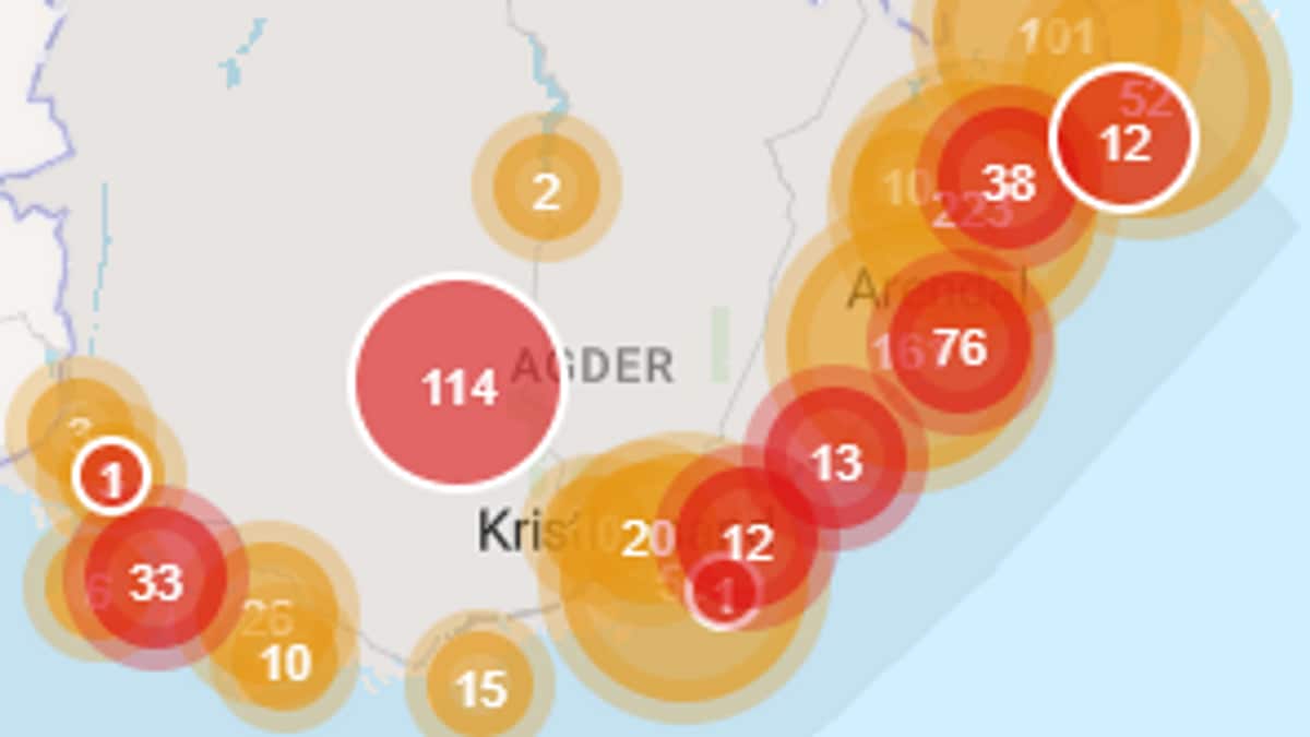 300 uten strøm i Agder