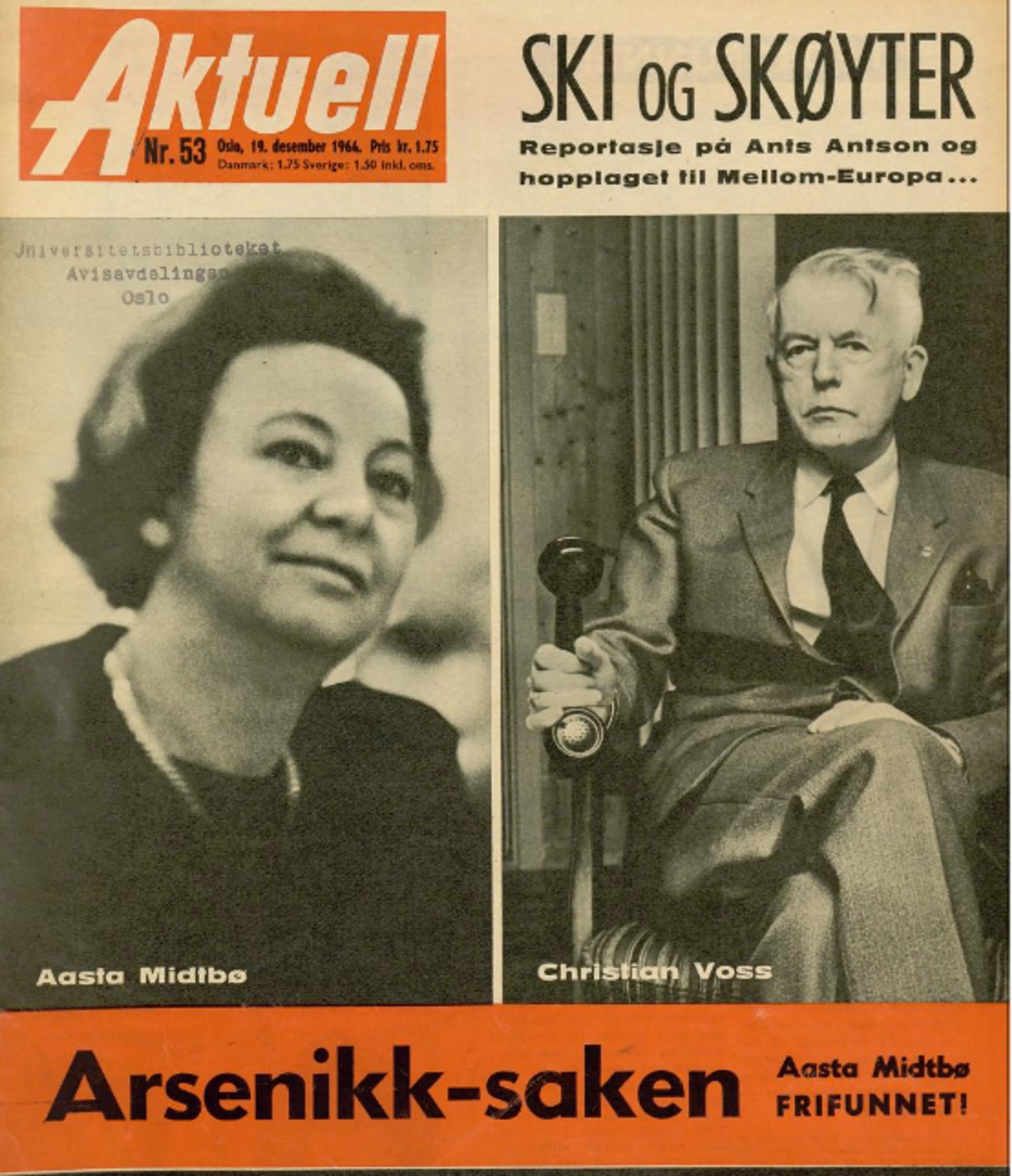 Forside på ukebladet Aktuell
