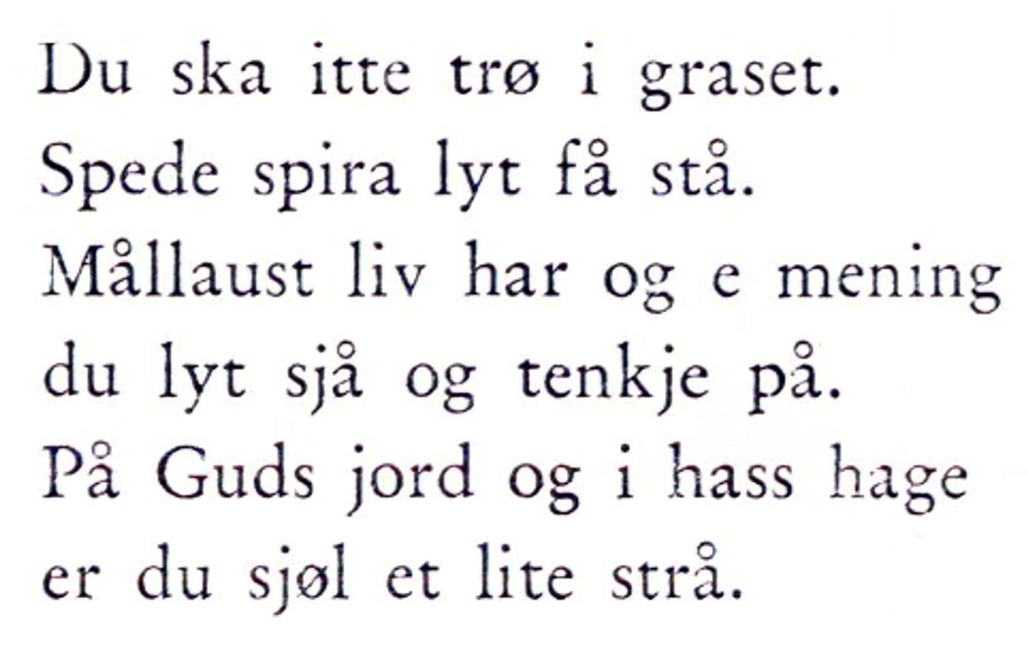 Dikt Du skal itte trø i graset