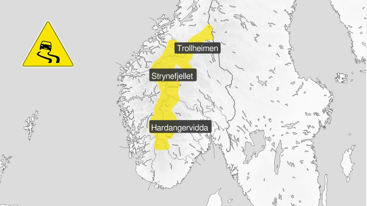 Gult varsel om is i fjellet