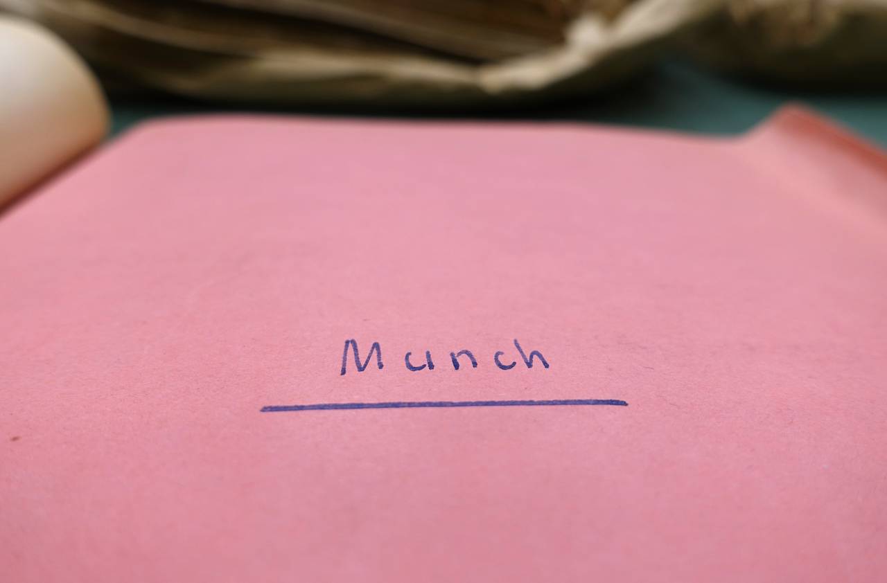 Munch-mappe i Rikskommissariatets arkiv