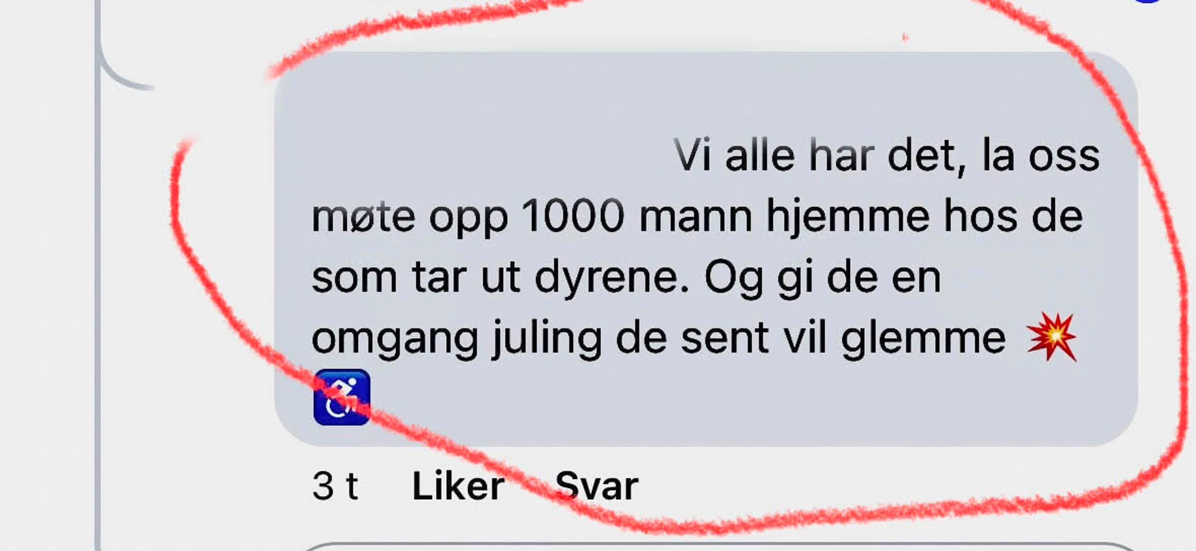 hets og stygge kommentarar på facebookgruppe
