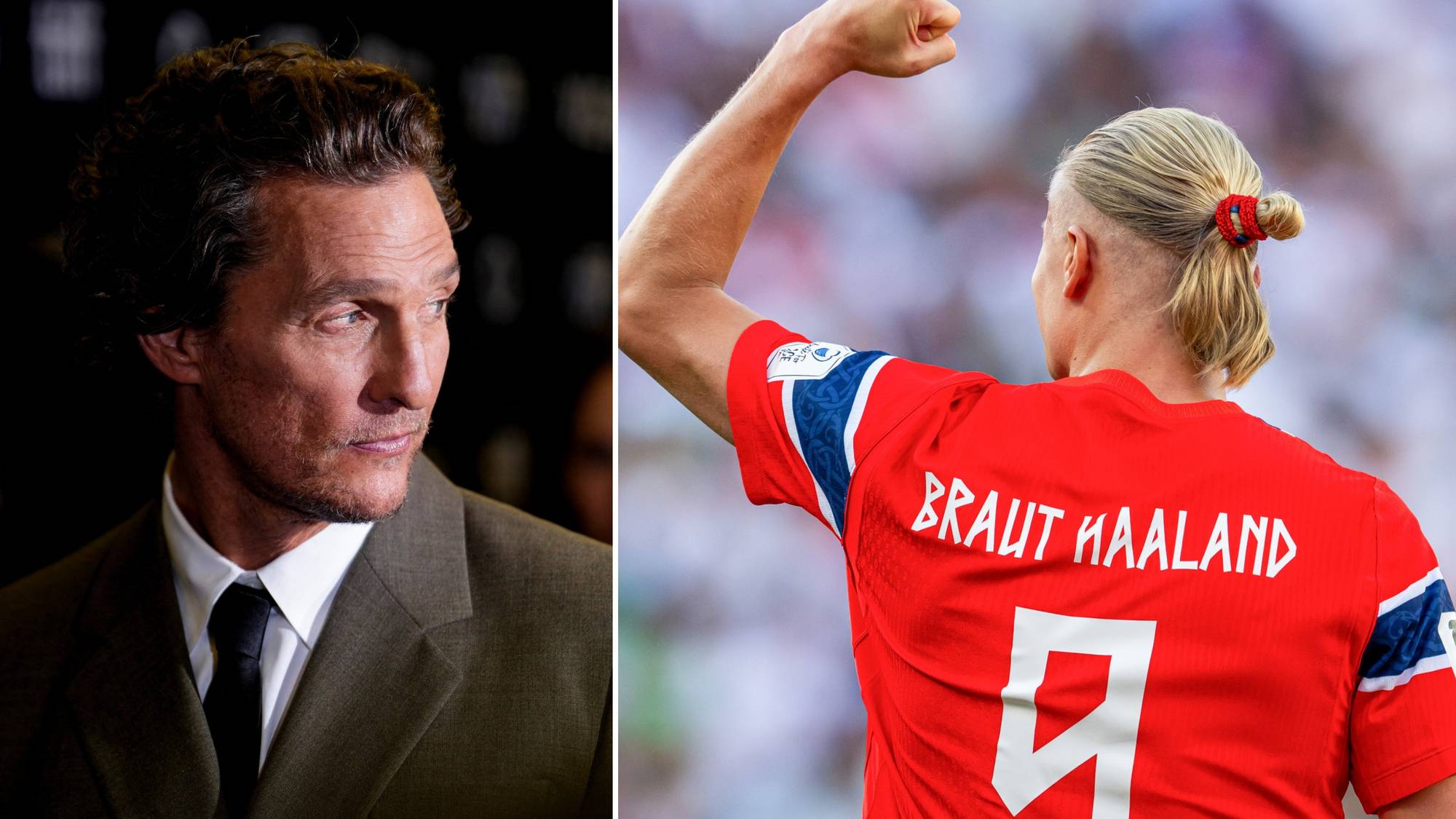 Matthew McConaughey og Erling Braut Haaland