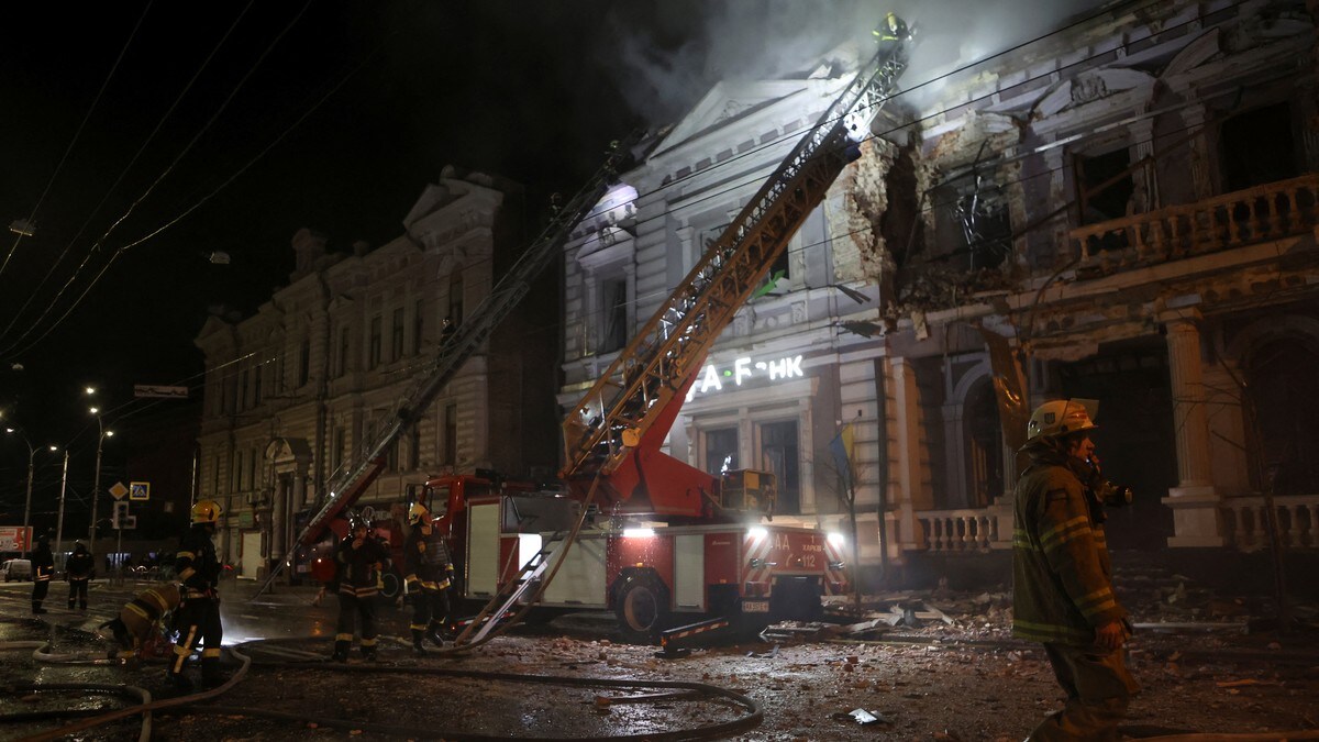 Kraftige russiske angrep mot Kyiv og Kharkiv i natt