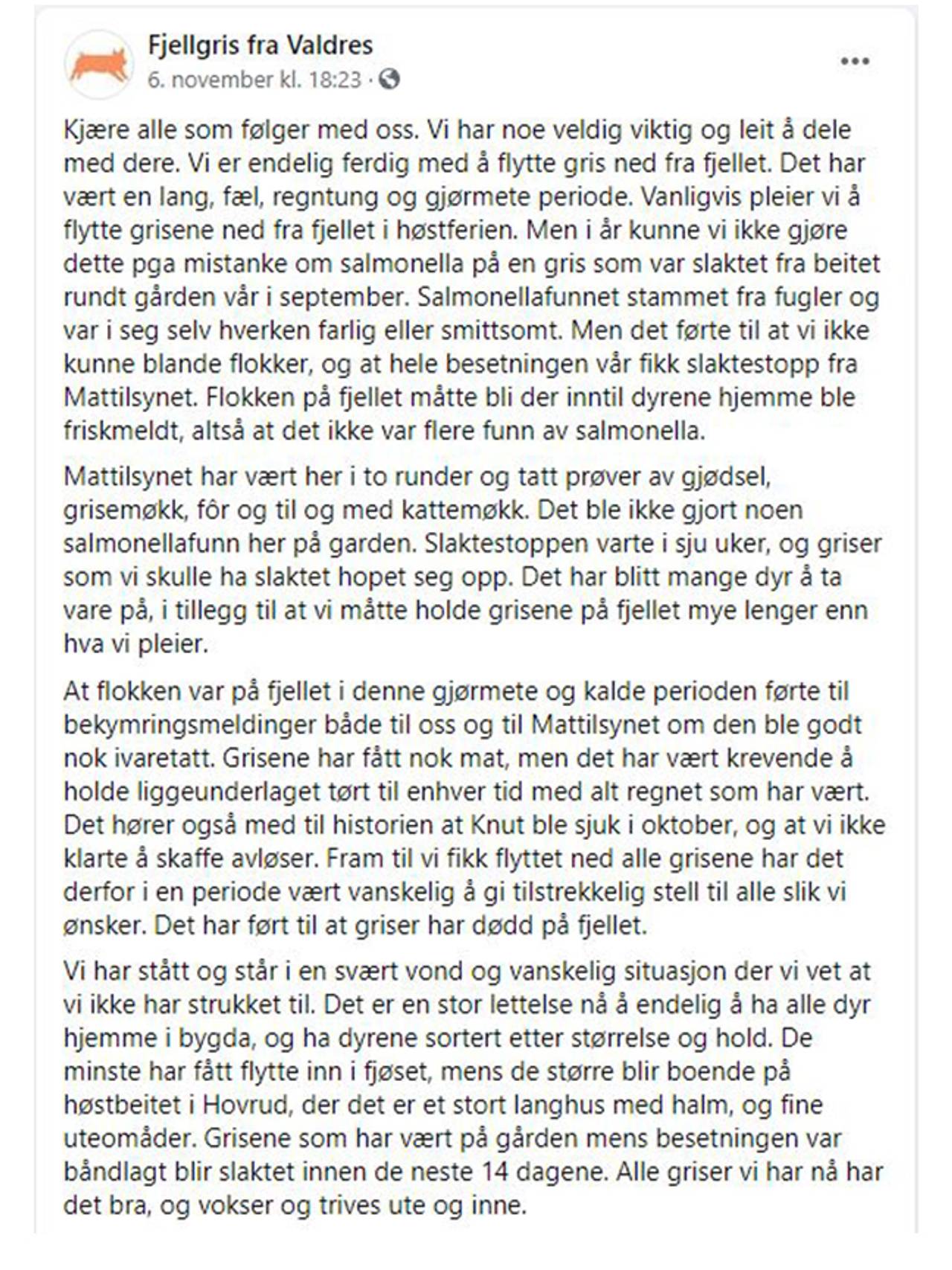 Fjellgris facebook post 1