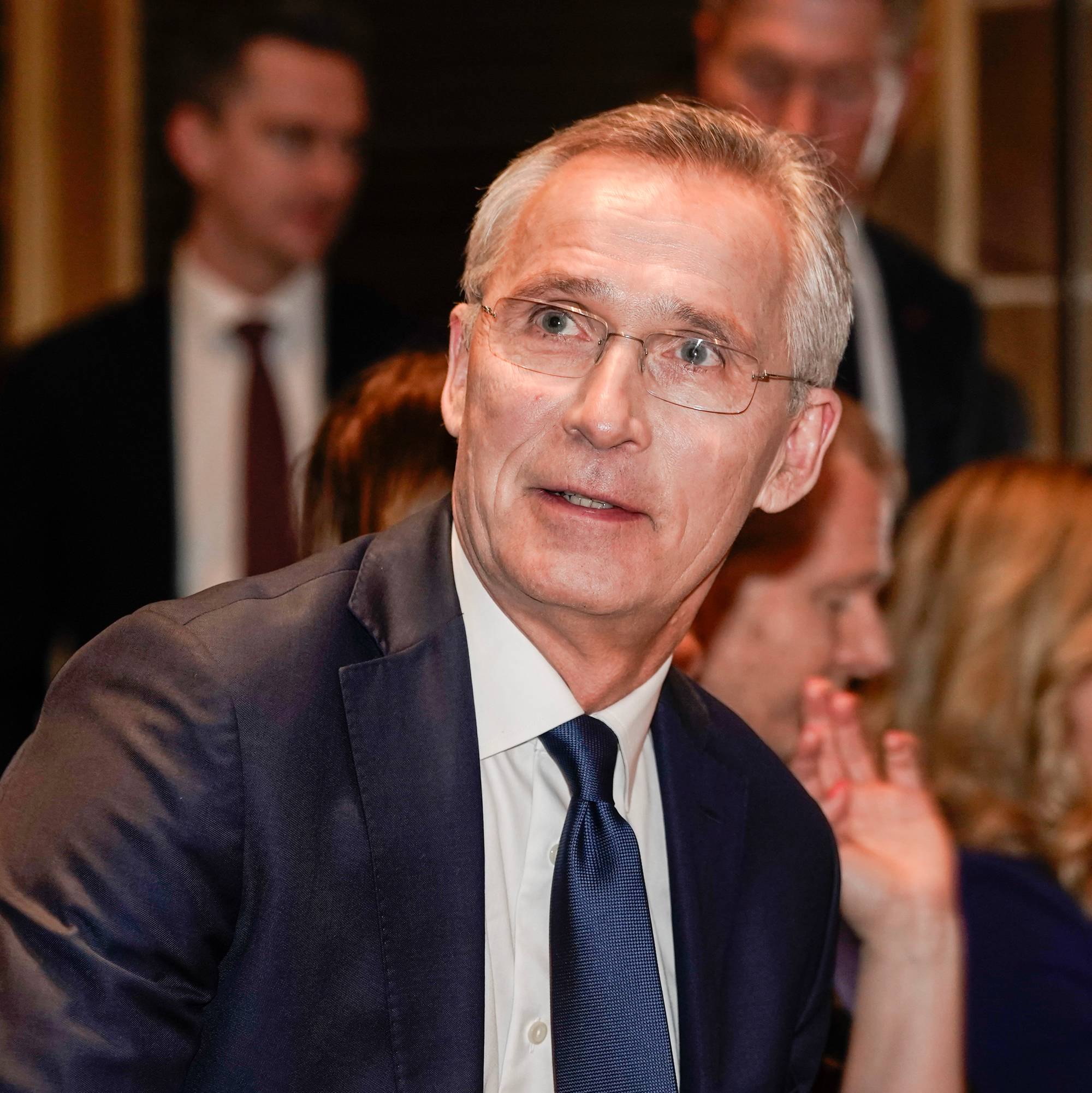 Oslo 20260212. Finansminister Jens Stoltenberg før sentralbanksjefens årlige tale i speilsalen i Norges Bank torsdag kveld.