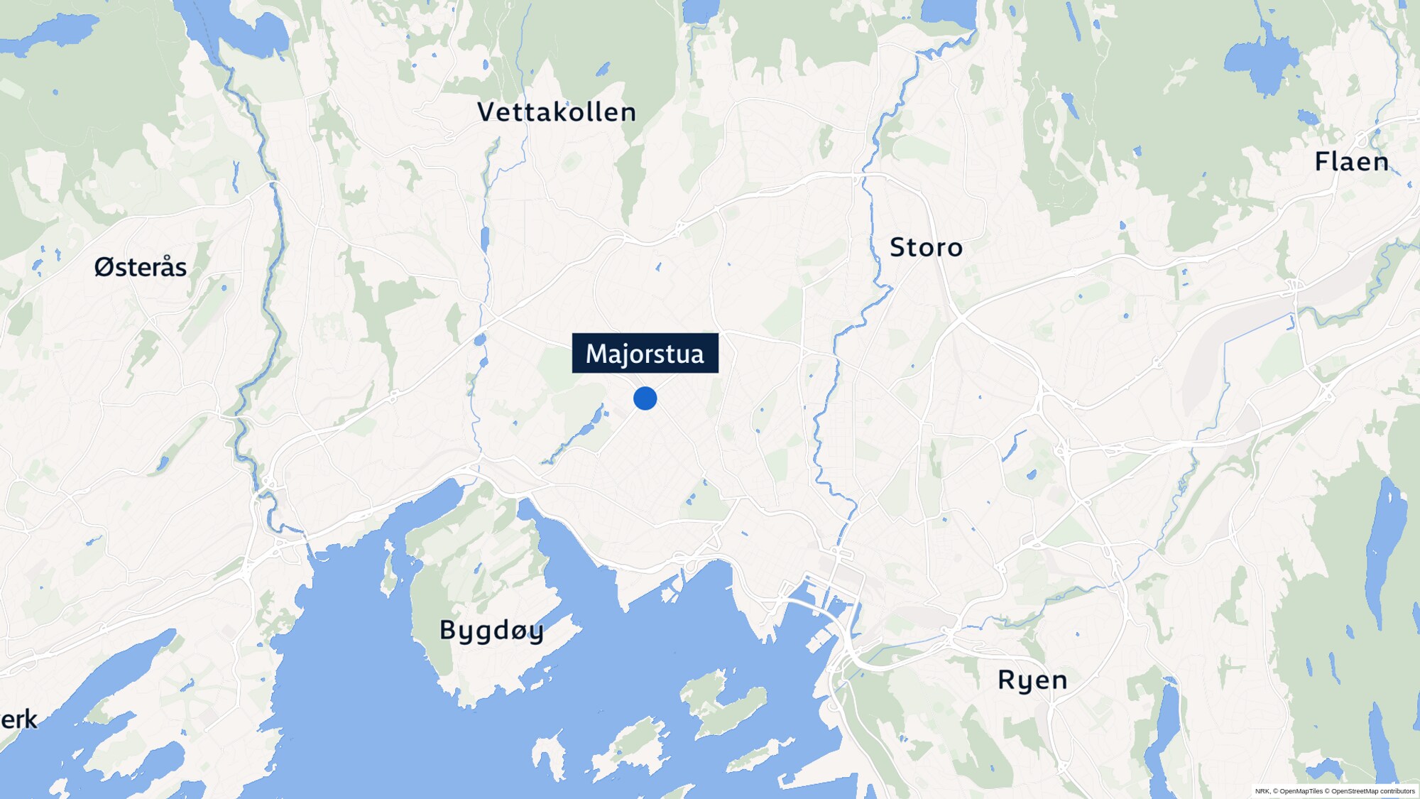 Kartet viser Majorstua (test)