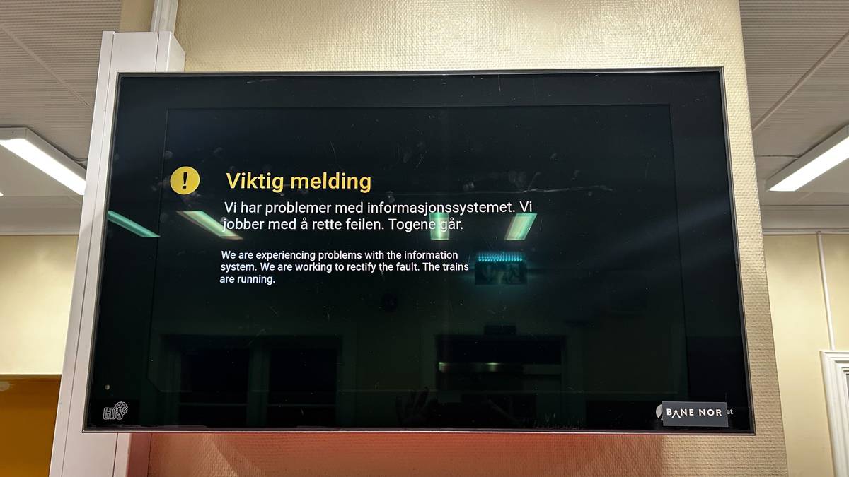 Problema er retta: Tekniske problem med toginfo over heile landet