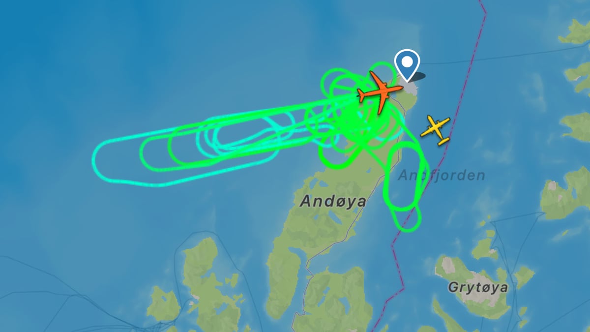 Observert i fleire dagar over Andøya