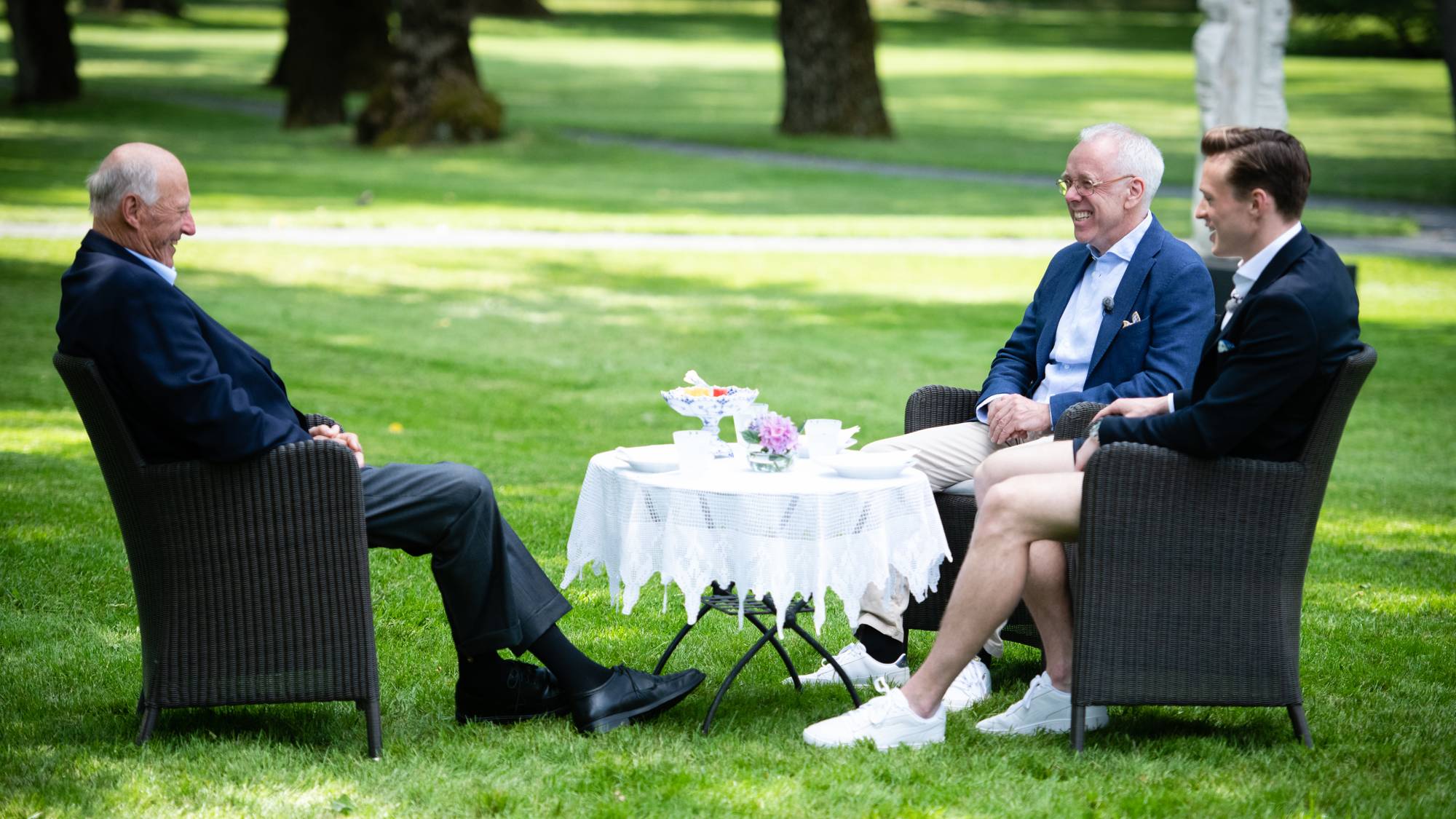 Karsten og Leif på besøk hos H.M. Kong Harald