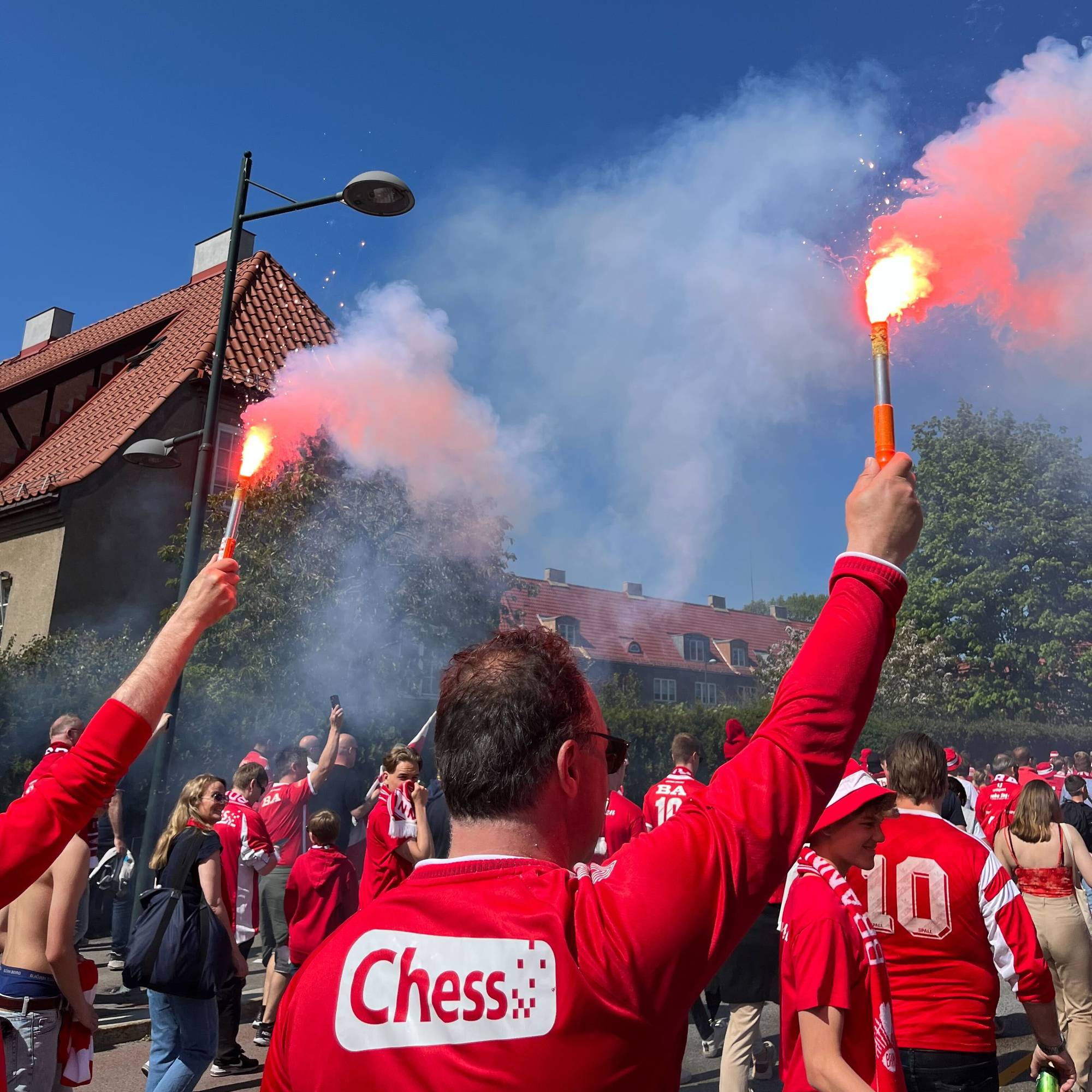 Brann-supportarar på St. Hanshaugen før cupfinale i 2023