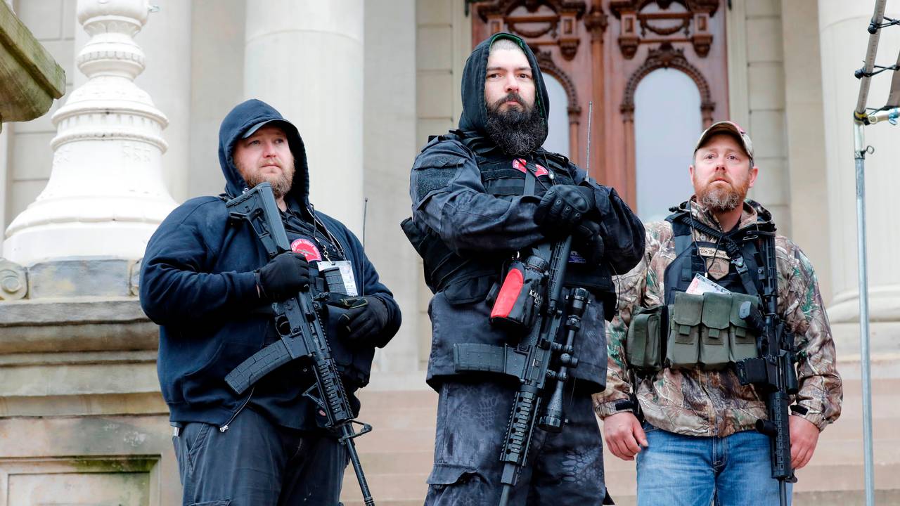 Militsgruppe i Lansing, USA