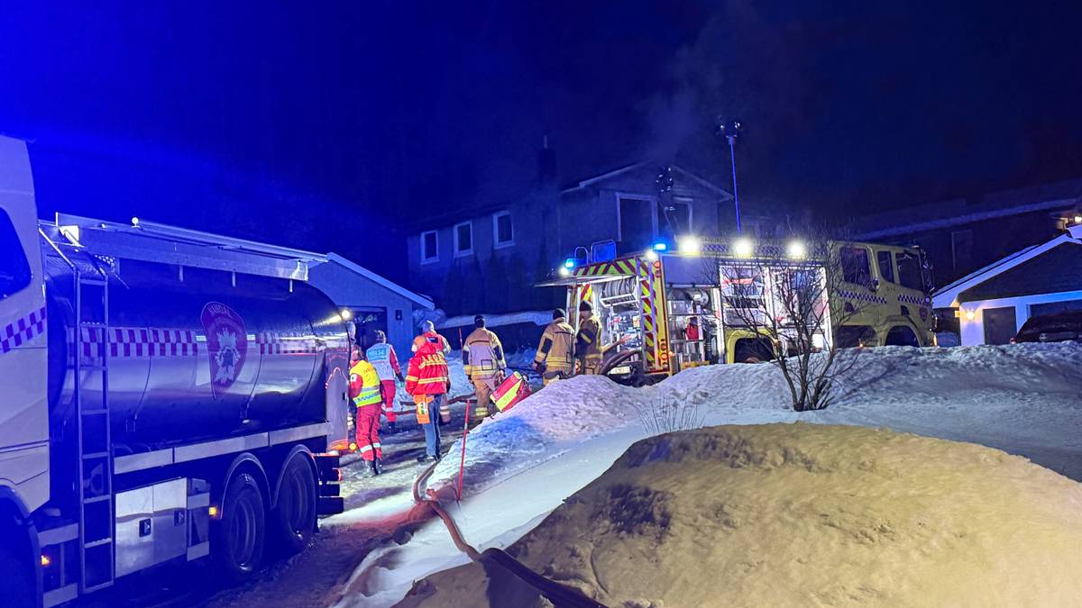 Brann i enebolig i Grong