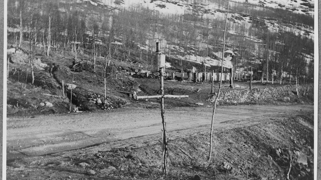 Soldatgrav fra krigen i Norge - Gratangen - norsk grav