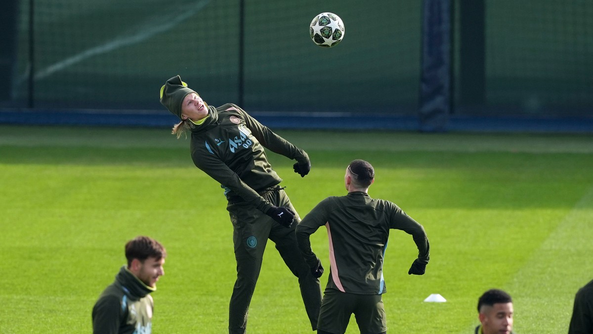 Her er bildene Manchester City-fansen vil se – Erling Braut Haaland på trening før gigantoppgjøret