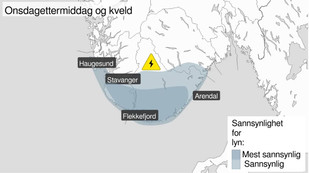 Melder intense byger med torden