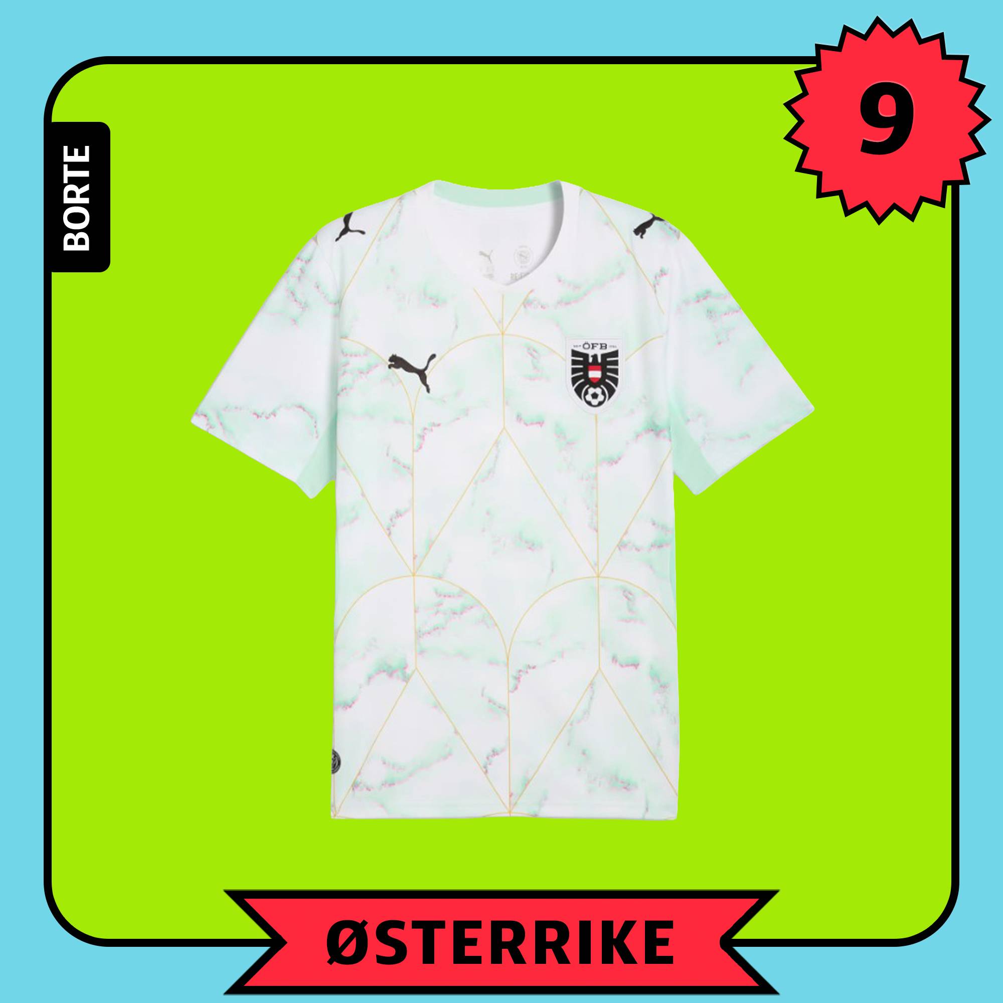 En hvit fotballtrøye med marmormønster