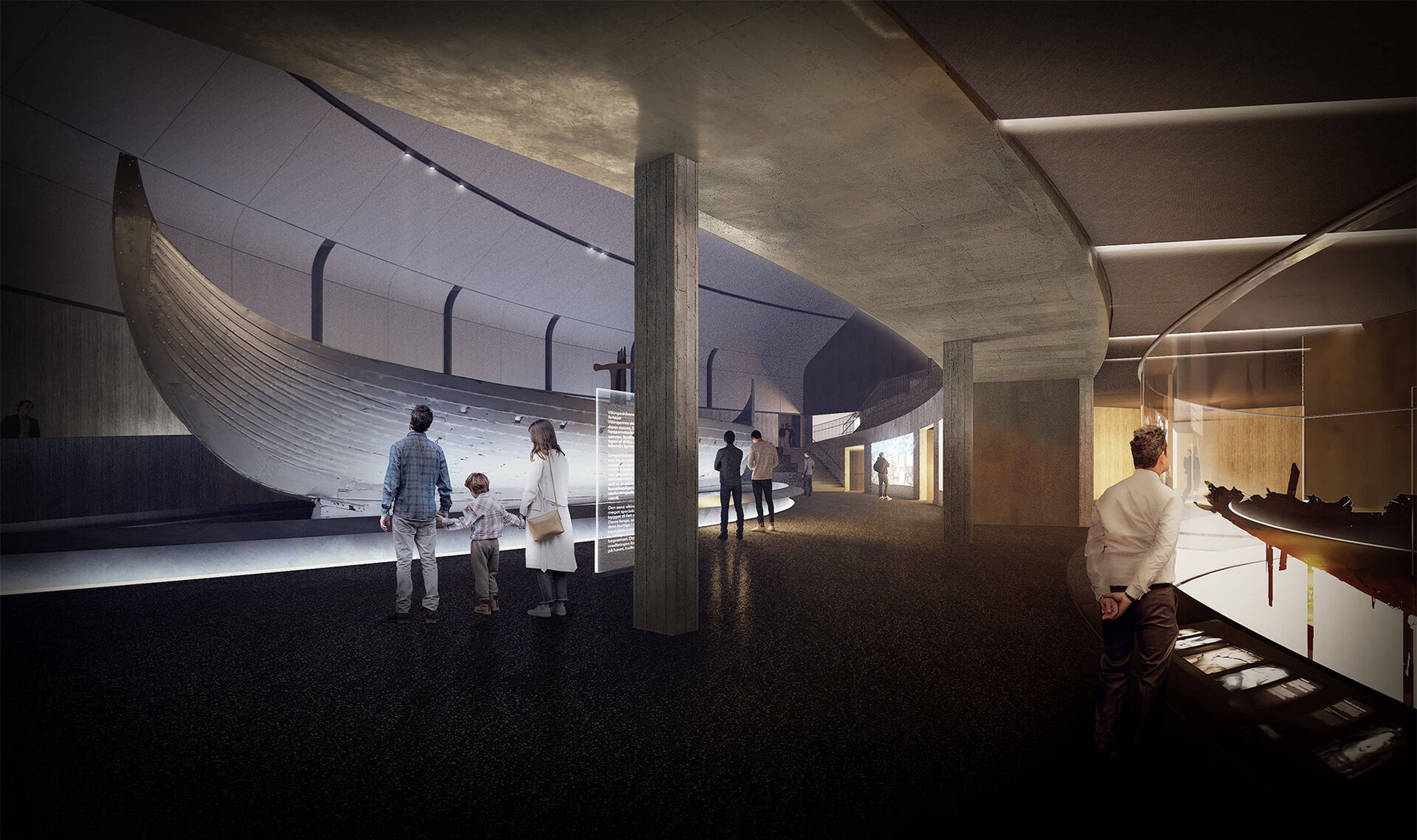 illustrasjoner av hvordan det nye vikingtidsmuseet kan bli