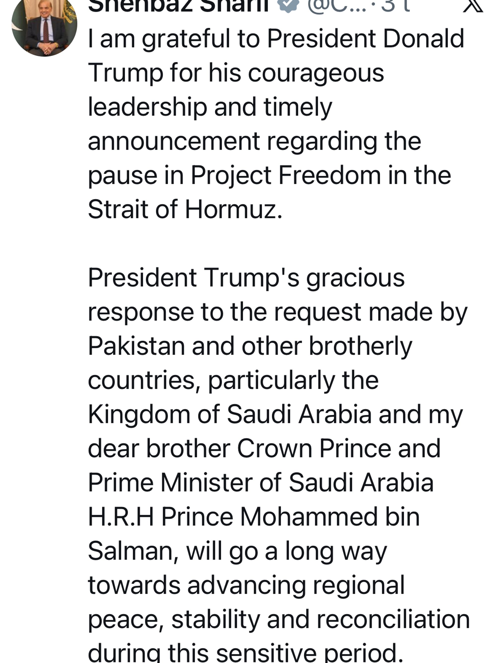 Pakistans statsminister om mulig løsning konflikten USA - Iran