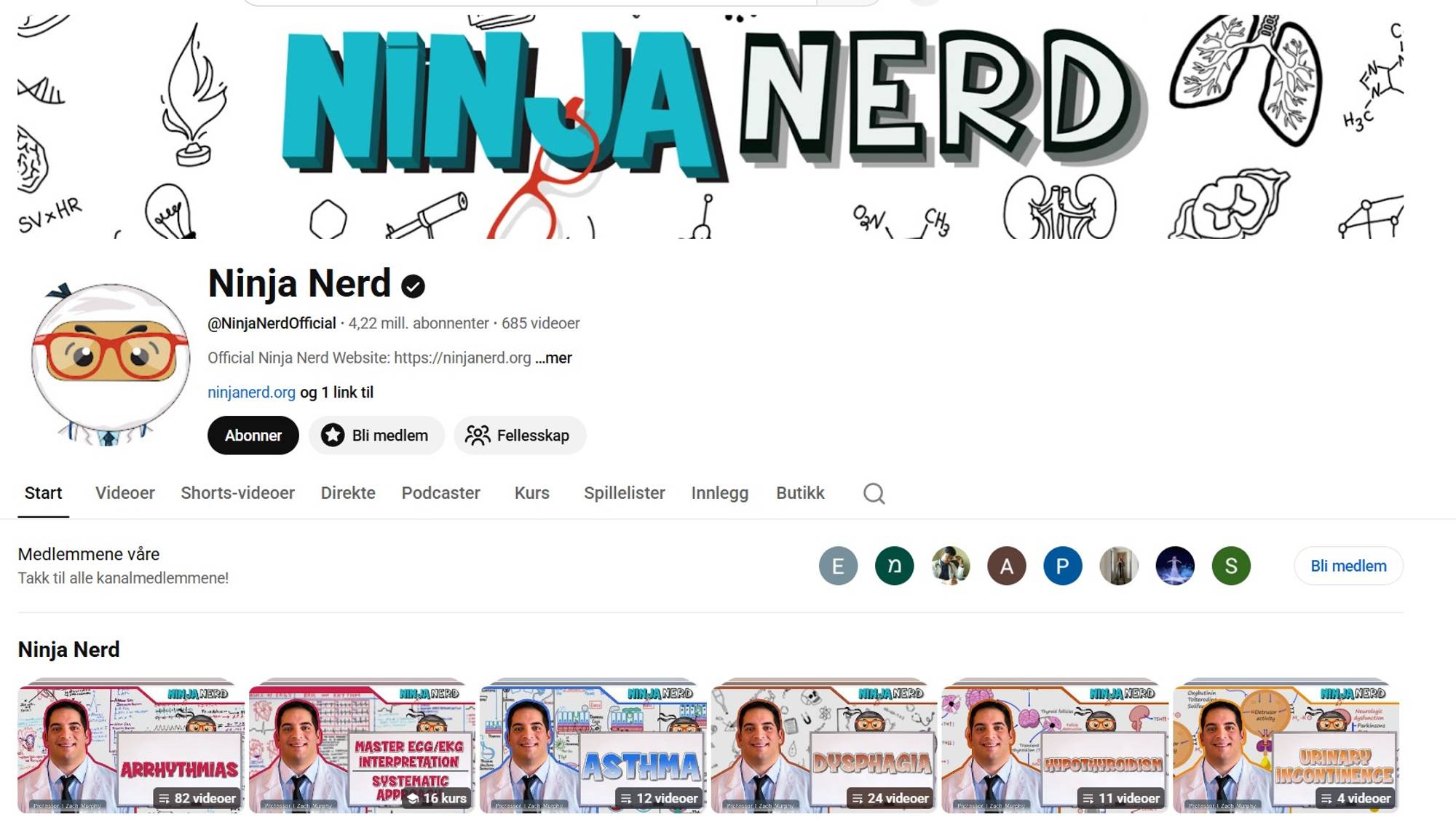 Ninja Nerd sin YouTube-kanal