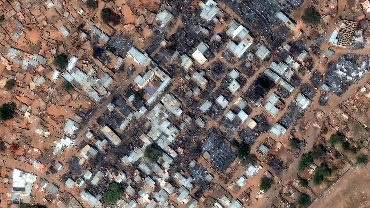 Bilde bekreftar massive øydeleggingar av flyktningleir i Sudan