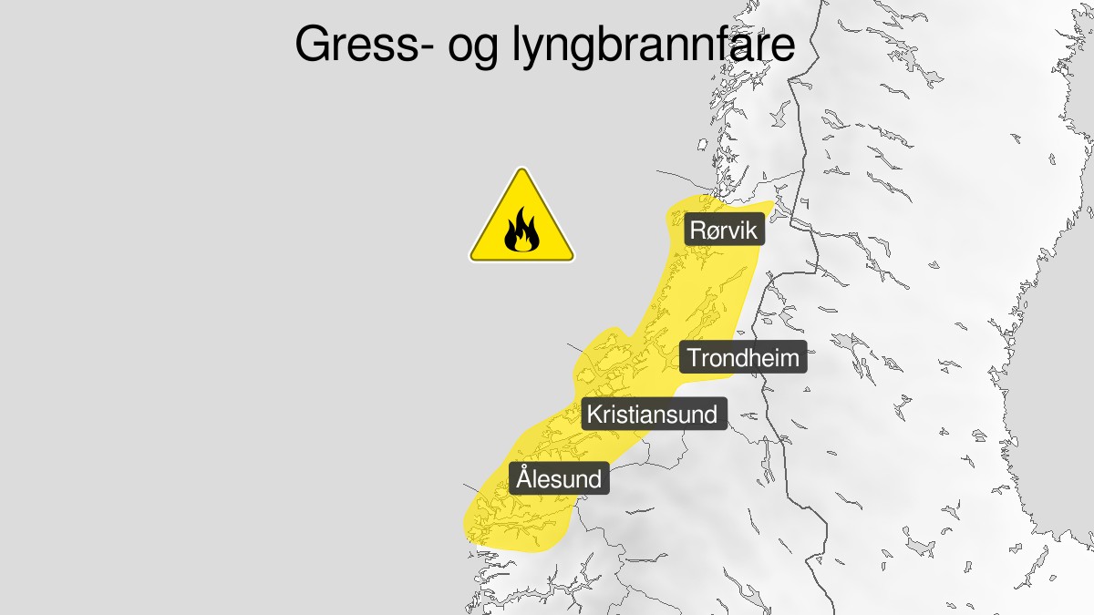 Gress og lyngbrannfare Nordvestlandet og Trøndelag FOTO: Varsom.no/Varsom.no