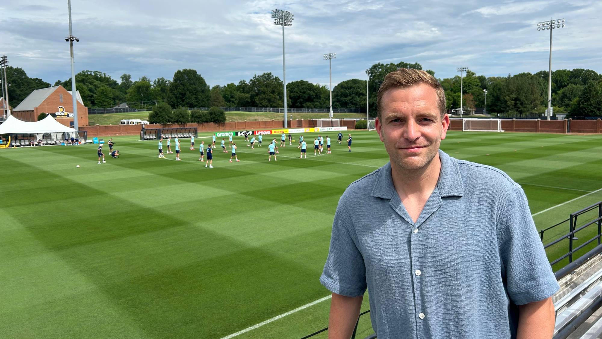 Kristoffer Løkberg på Norge-trening i Greensboro.