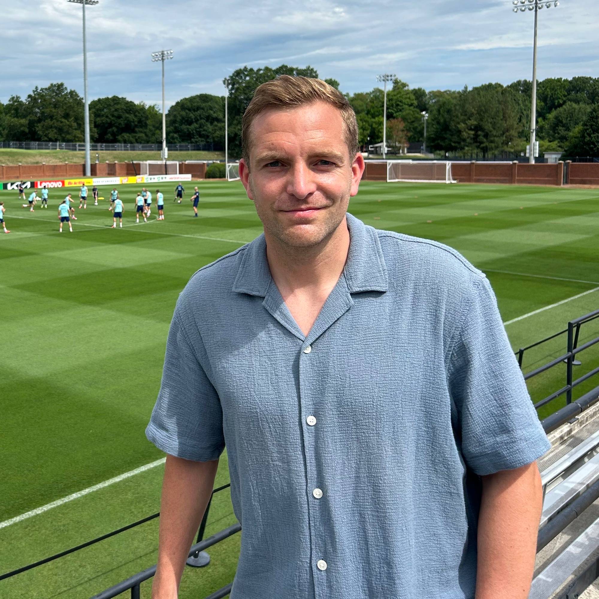 Kristoffer Løkberg på Norge-trening i Greensboro.