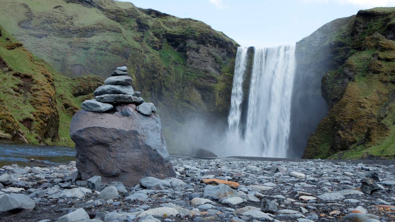 Fossen Skogarfoss på Island.