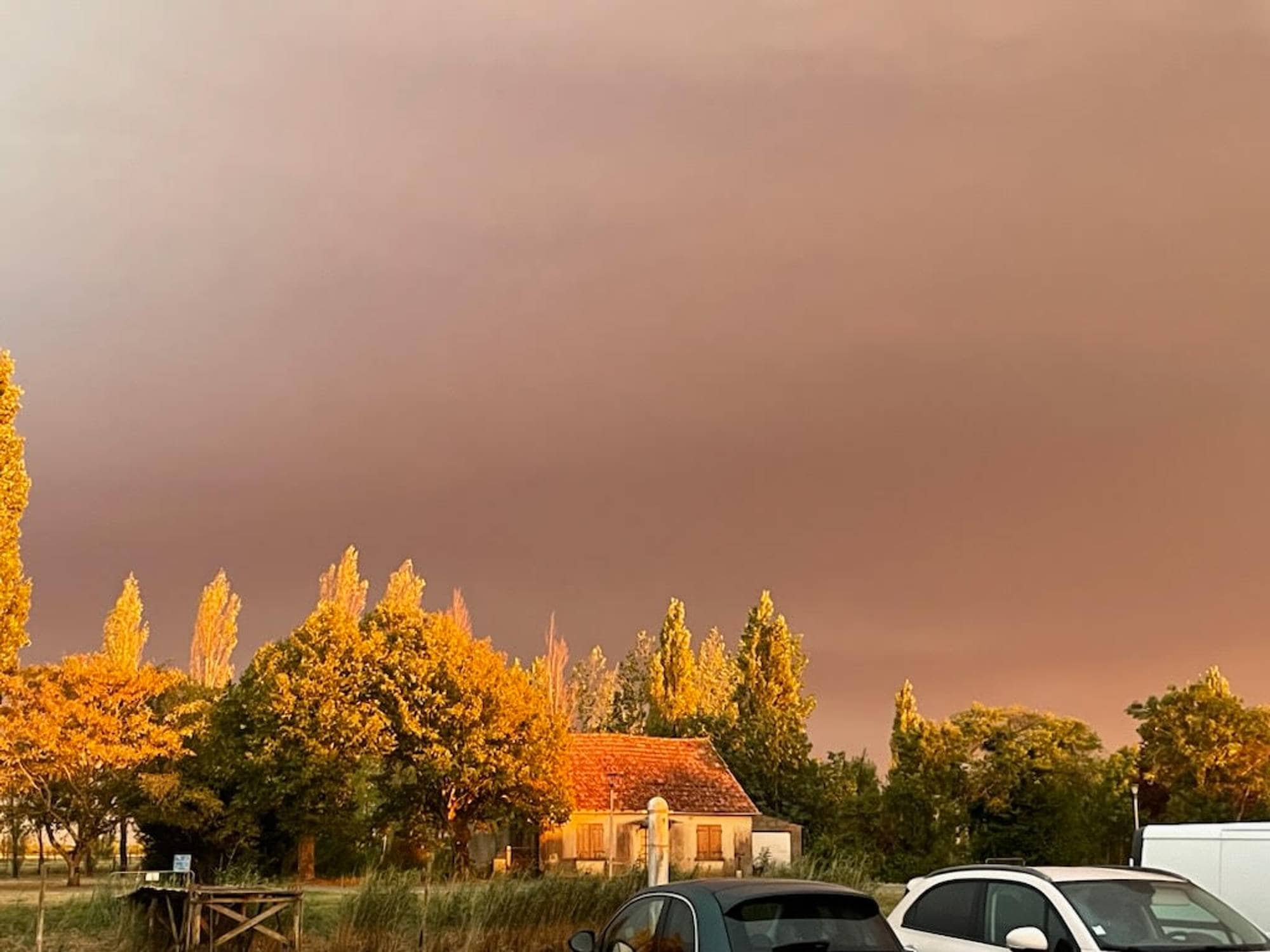 Bilde av røykfylt himmel