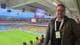 privat En mann med tynn boblejakke og sort genser står på tribunen på Ullevaal.