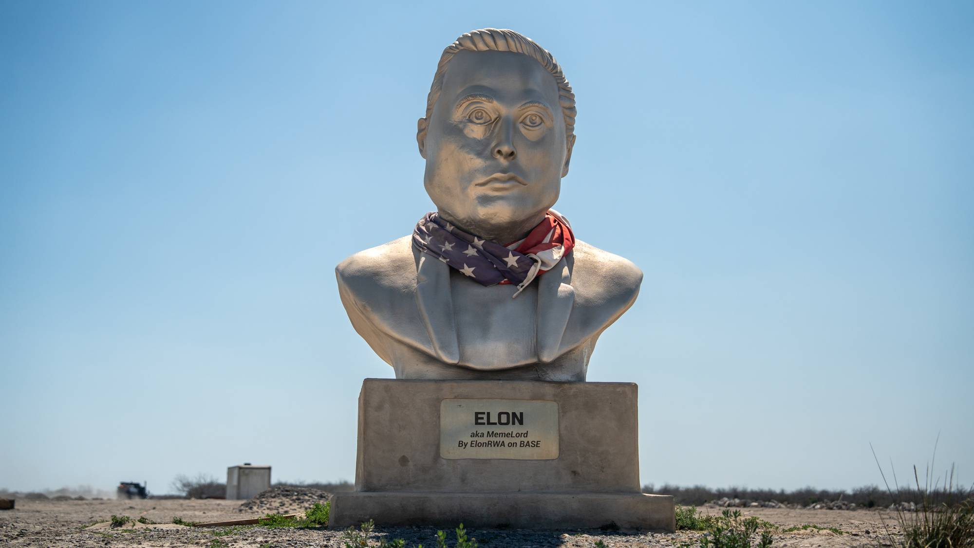 En byste av Elon Musk