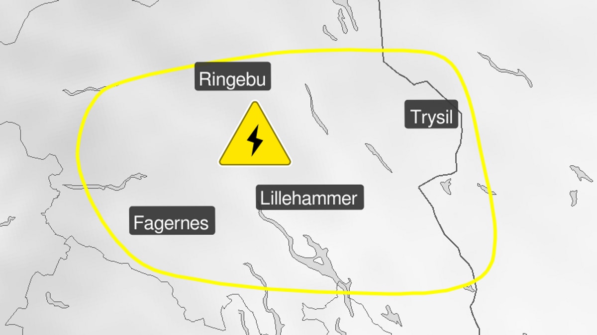 Varsler lyn og torden på Østlandet
