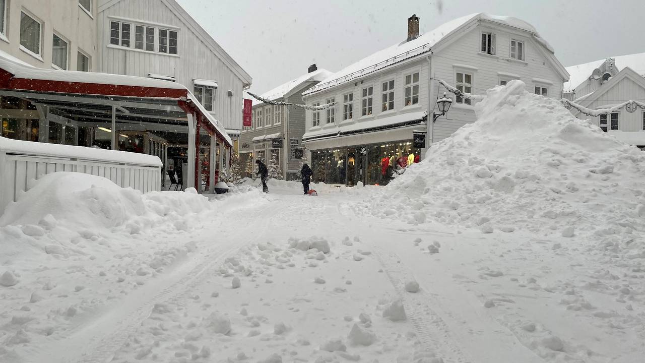 Snø i Grimstad 2021