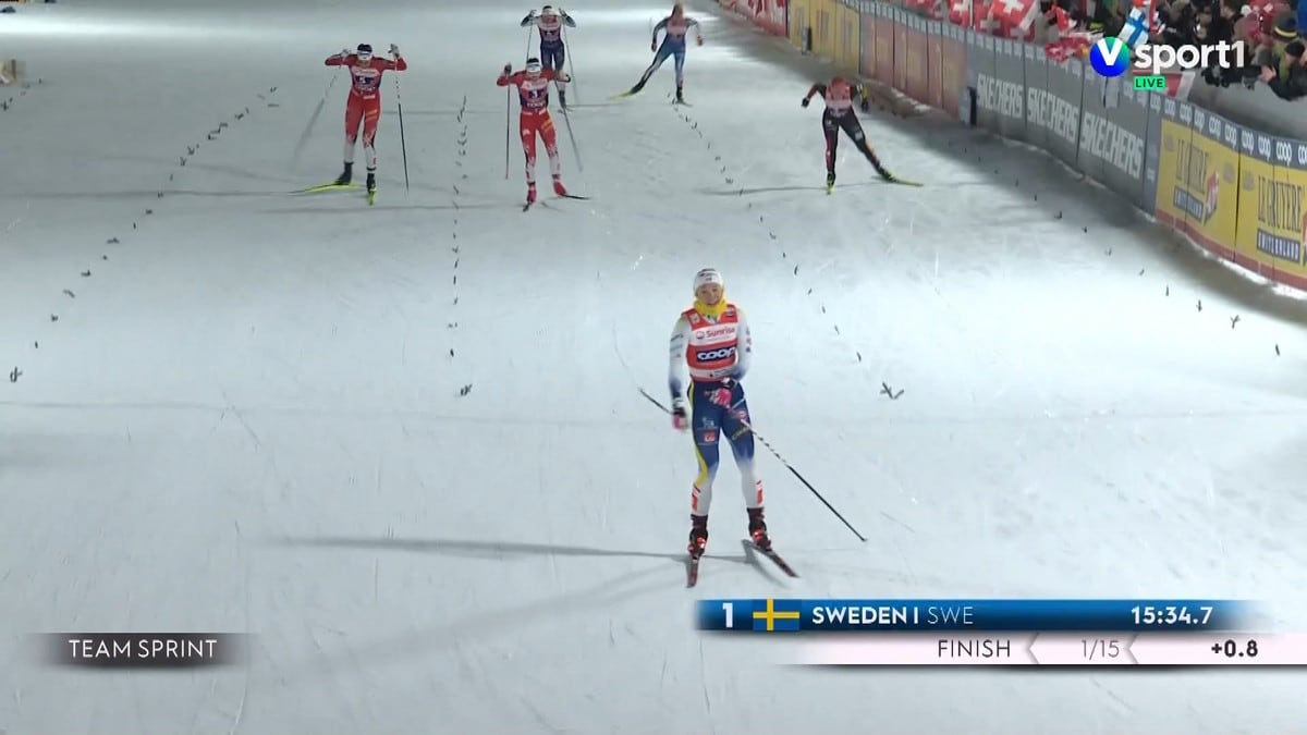 Sverige suverene på lagsprinten - de norske lagene nummer to og tre