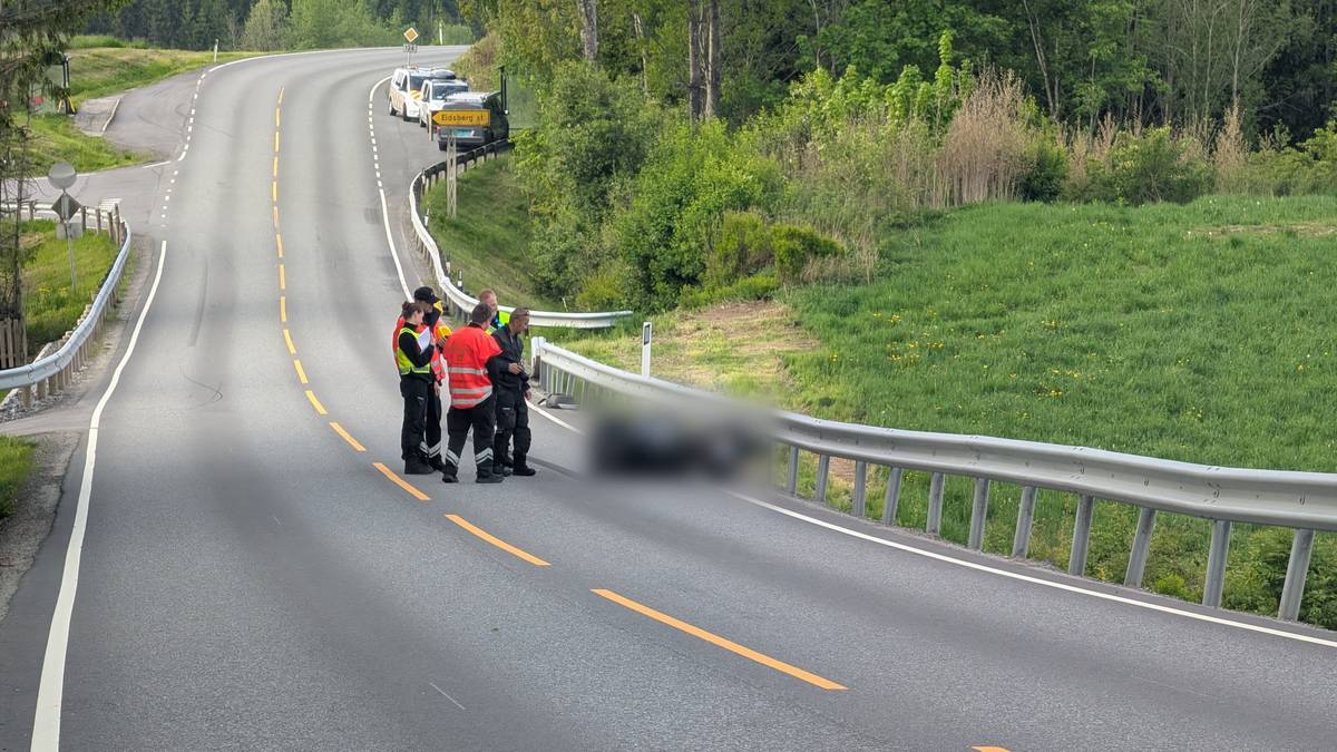 Alvorlig MC-ulykke i Eidsberg: Mann livstruende skadd