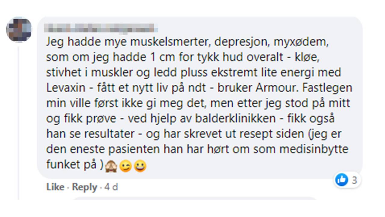 Skjermdump fra Facebook