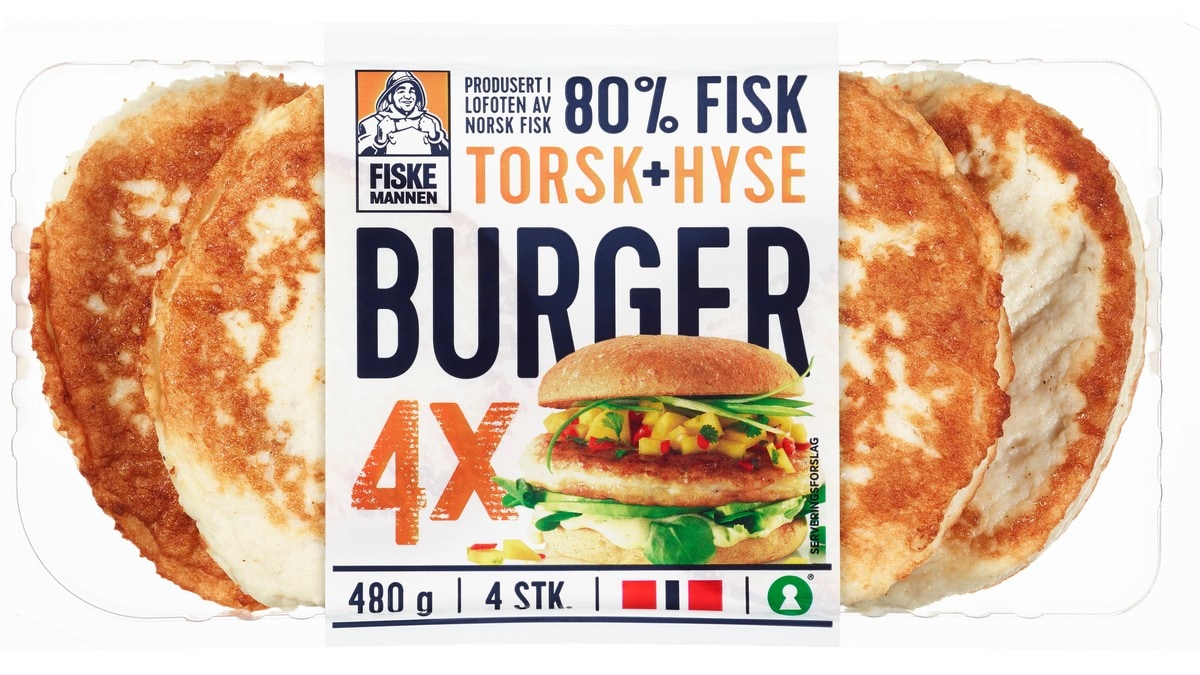 UNIL tilbakekaller Fiskemannen Fiskeburger Torsk & Hyse