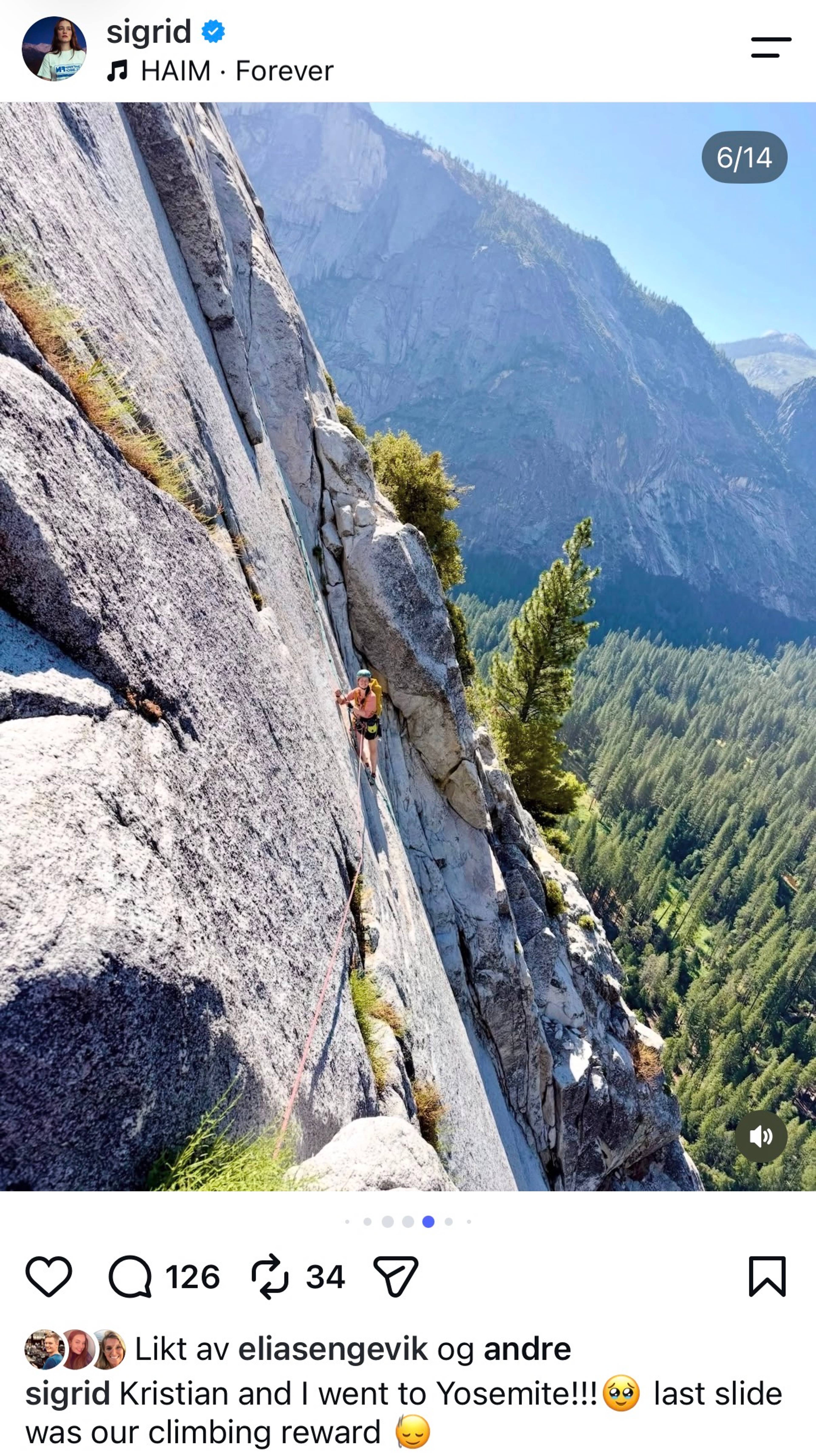 Sigrid fjellklatring Yosemite