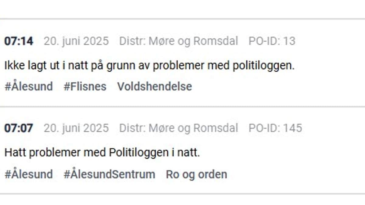 Systemproblemer hos politiet er løst